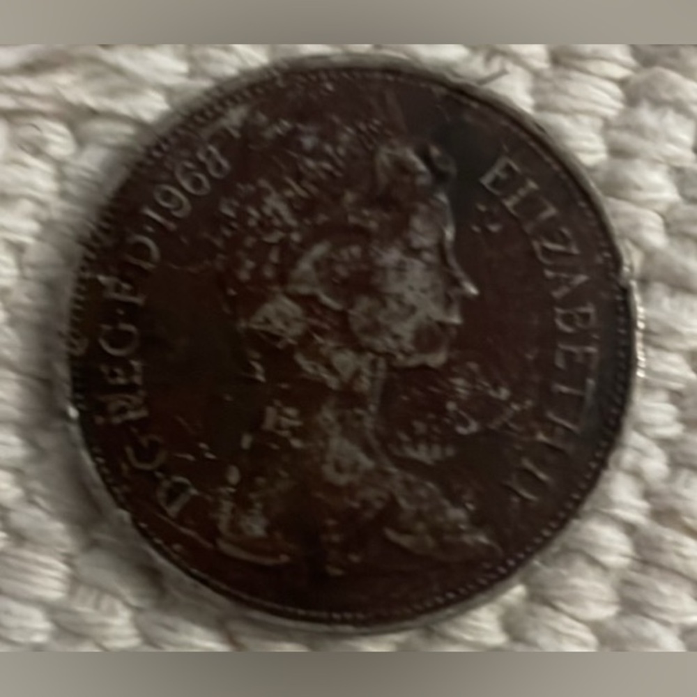 1968 Rare New Pence D-G RegFD Elizabeth 10 Uk Vintage Coin . - Picture 3 of 9